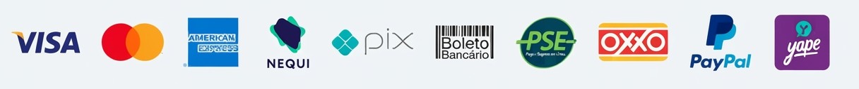 Métodos de pago disponibles