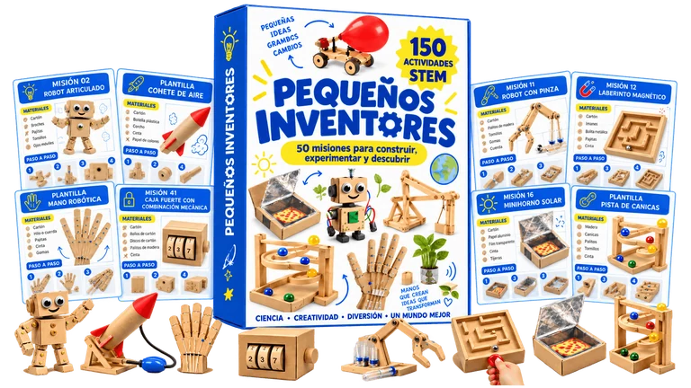 Mockup del producto Pequeños Inventores