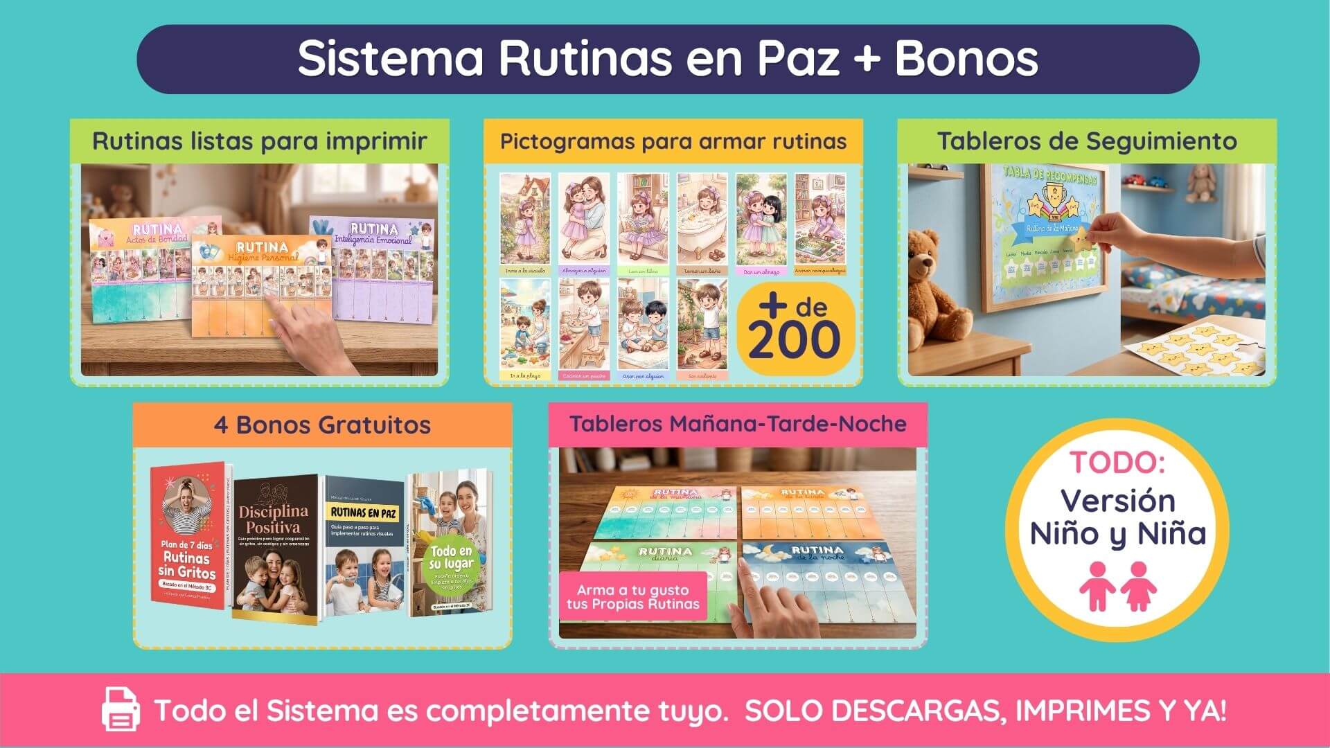 Sistema Rutinas en Paz + Bonos — pack completo